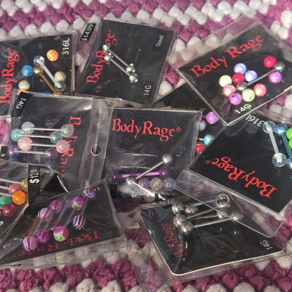 Body Rage Colorful Tongue Rings - Picture 2 of 4